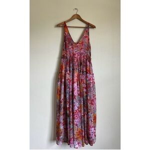 Free People Julianna Red Multi Tiered Ruffled Maxi Dress